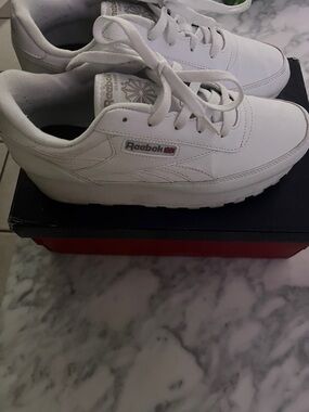 Reebok White Low-Top Leather Sneakers